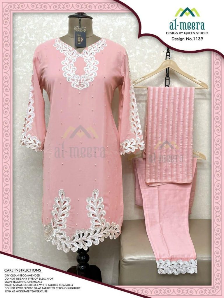 AL MEERA 1139 PEACH READYMADE TUNIC COLLECTION