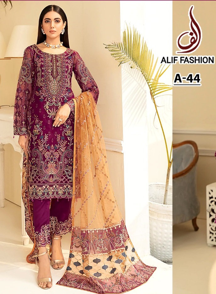 ALIF FASHION A 44 PAKISTANI SALWAR KAMEEZ WHOLESALER