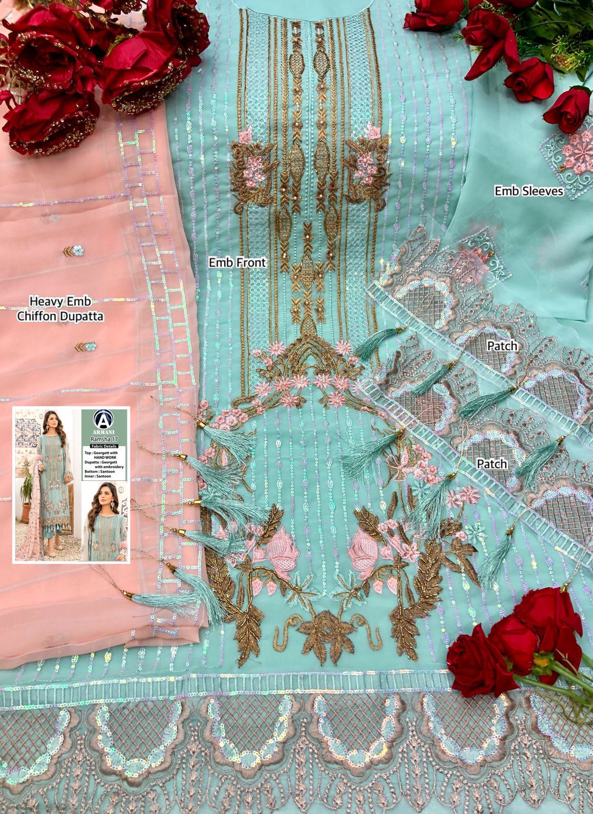 ARMANI RAMSHA 17 PAKISTANI SALWAR KAMEEZ WHOLESALER