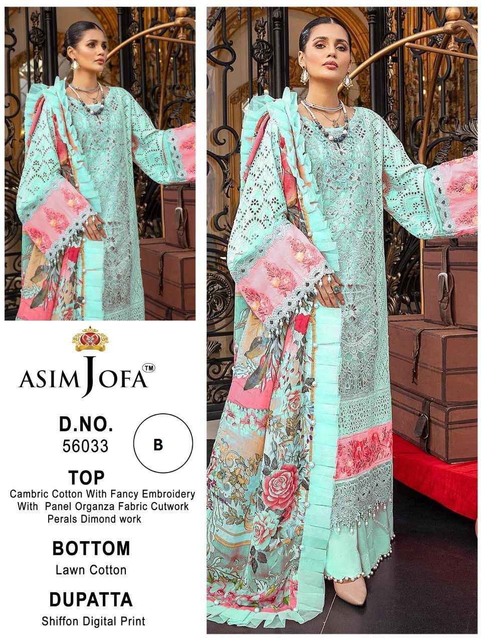 ASIM JOFA 56033 B PAKISTANI SALWAR KAMEEZ WHOLESALER