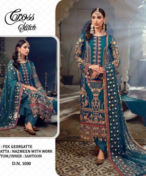 CROSS STITCH 1030 PAKISTANI SALWAR KAMEEZ WHOLESALER