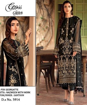 CROSS STITCH 5914 PAKISTANI SALWAR KAMEEZ WHOLESALER