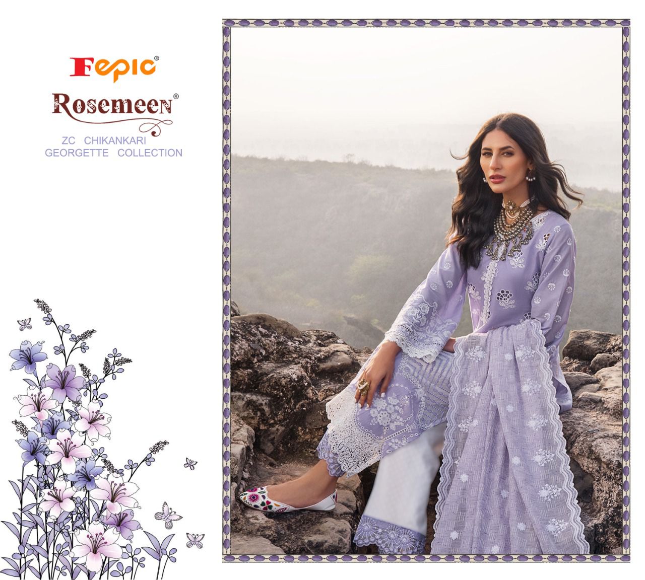 FEPIC 46013 ROSEMEEN ZC CHIKANKARI SALWAR KAMEEZ WHOLESALER