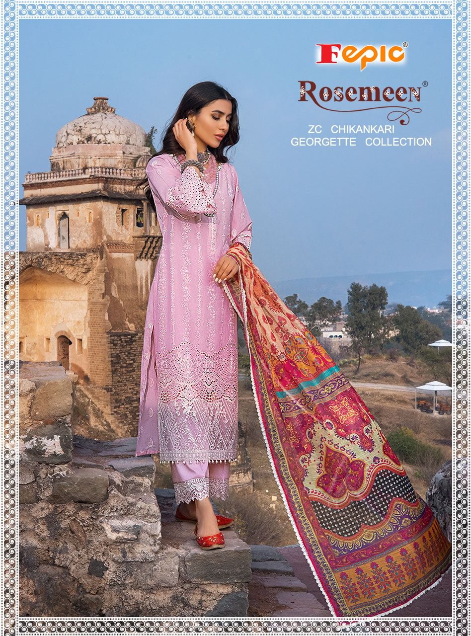 FEPIC 46014 ROSEMEEN ZC CHIKANKARI SALWAR KAMEEZ WHOLESALER