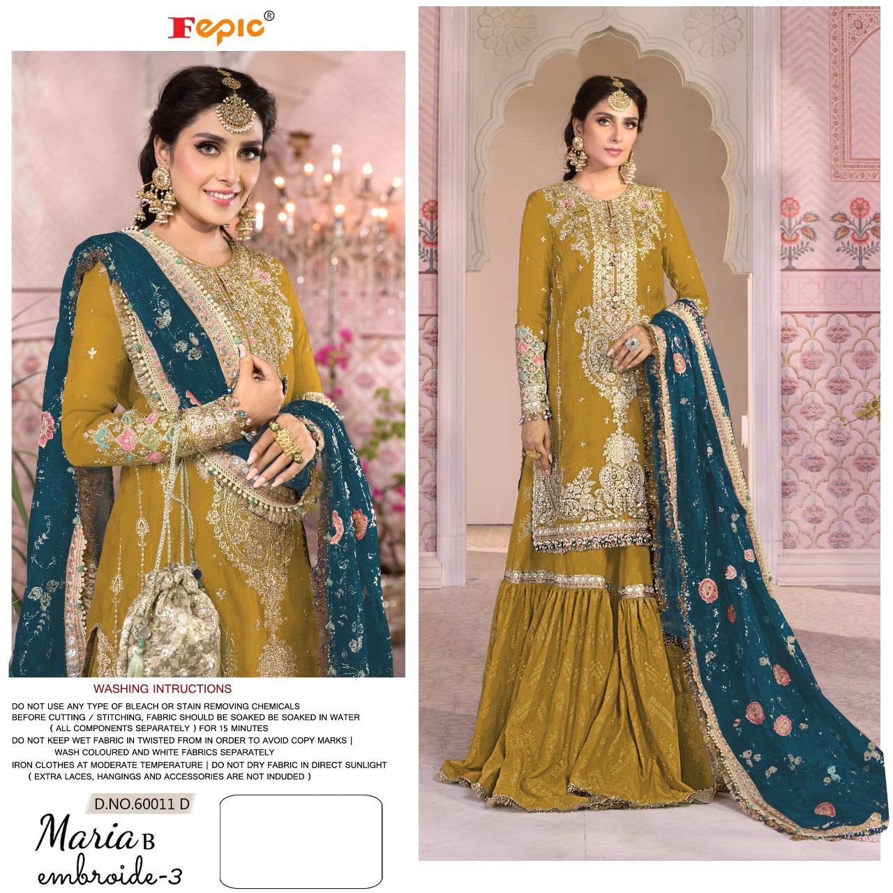 FEPIC 60011 D ROSEMEEN EMBROIDE 3 SALWAR KAMEEZ WHOLESALER