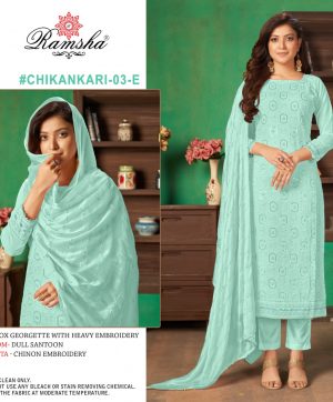 RAMSHA CHIKANKARI 03 E PAKISTANI SALWAR KAMEEZ WHOLESALER