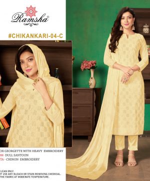 RAMSHA CHIKANKARI 04 C PAKISTANI SALWAR KAMEEZ WHOLESALER