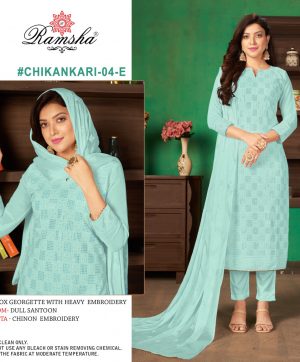 RAMSHA CHIKANKARI 04 E PAKISTANI SALWAR KAMEEZ WHOLESALER