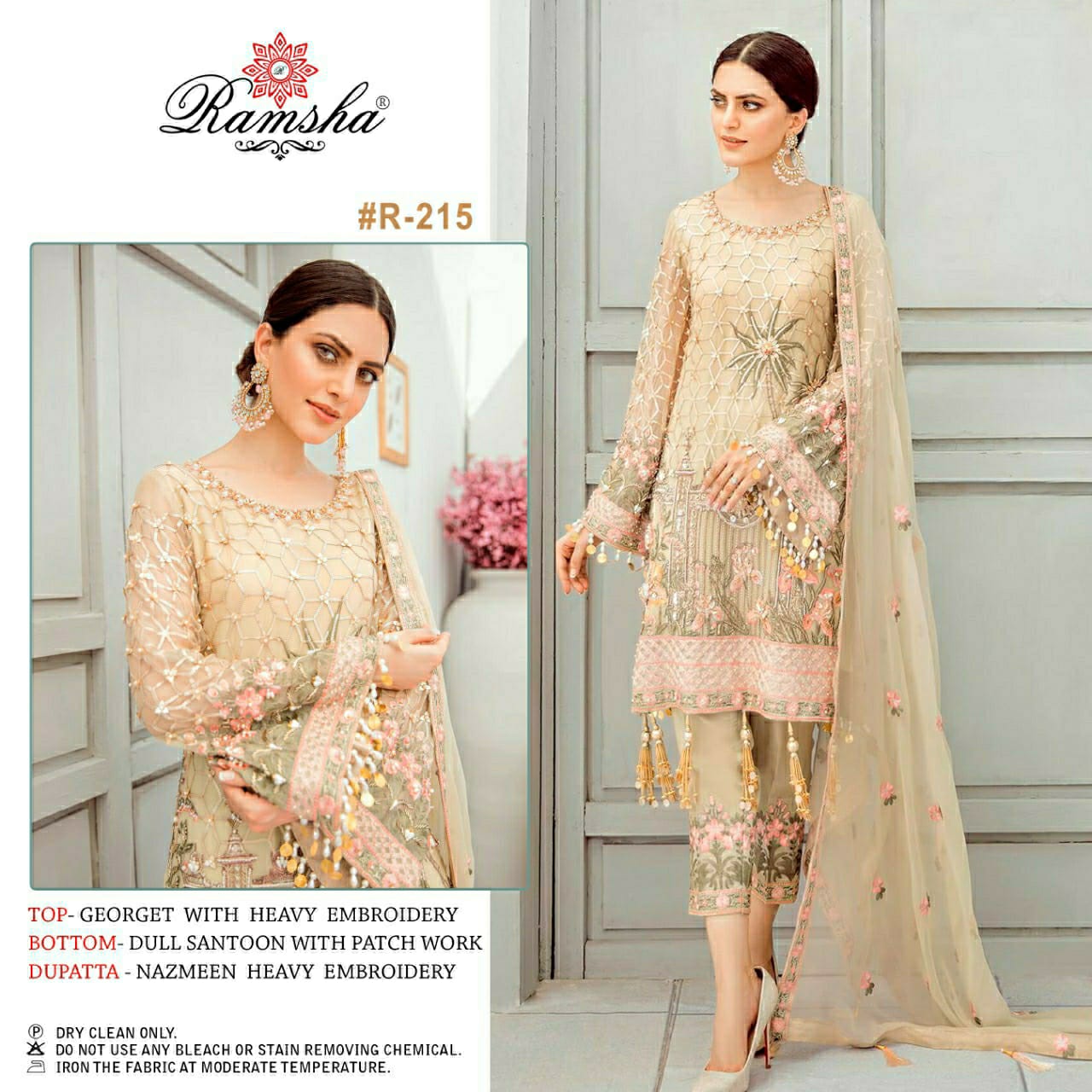 RAMSHA R 215 PAKISTANI SALWAR KAMEEZ WHOLESALER