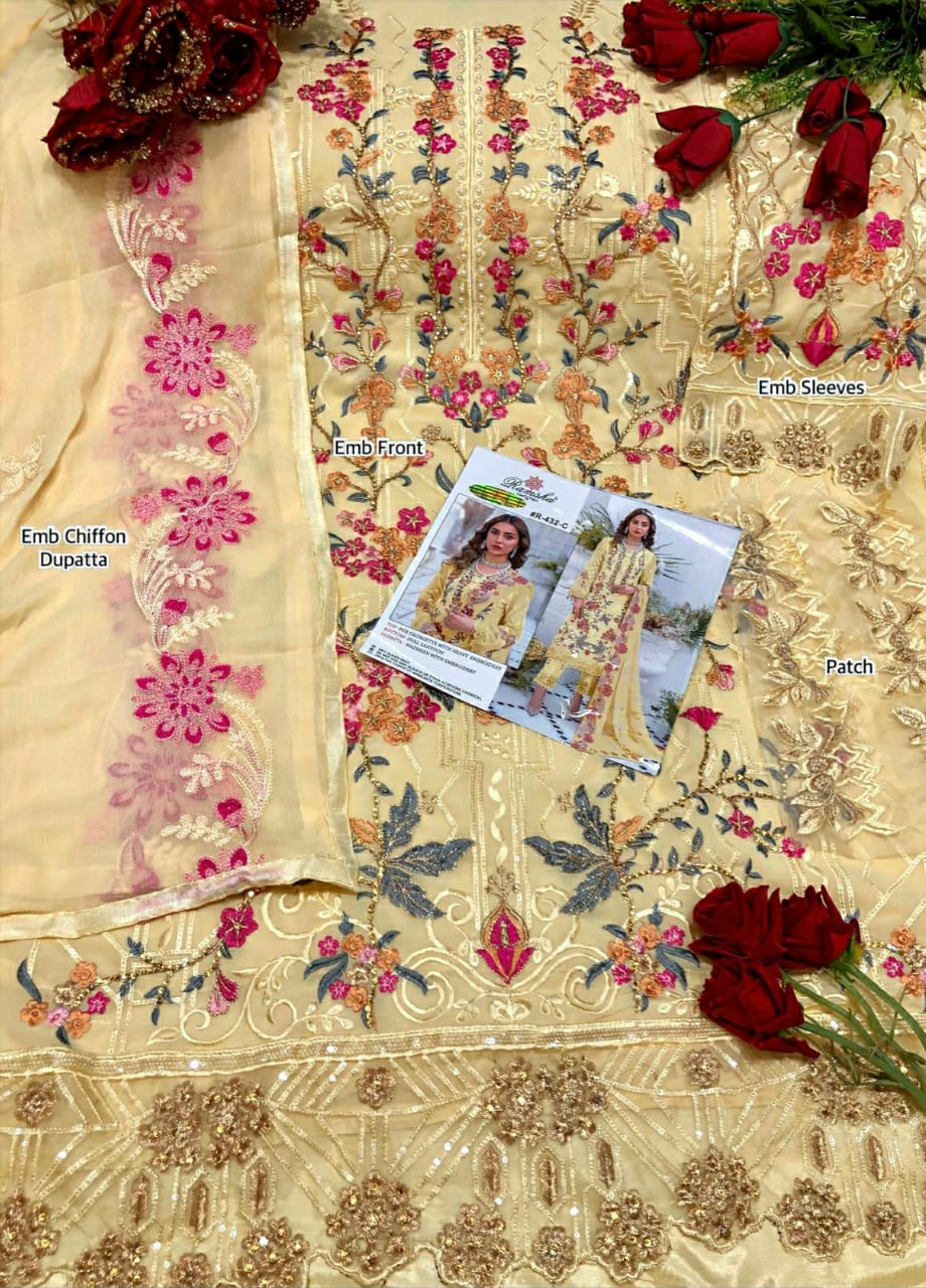 RAMSHA R 432 C PAKISTANI SALWAR KAMEEZ WHOLESALER