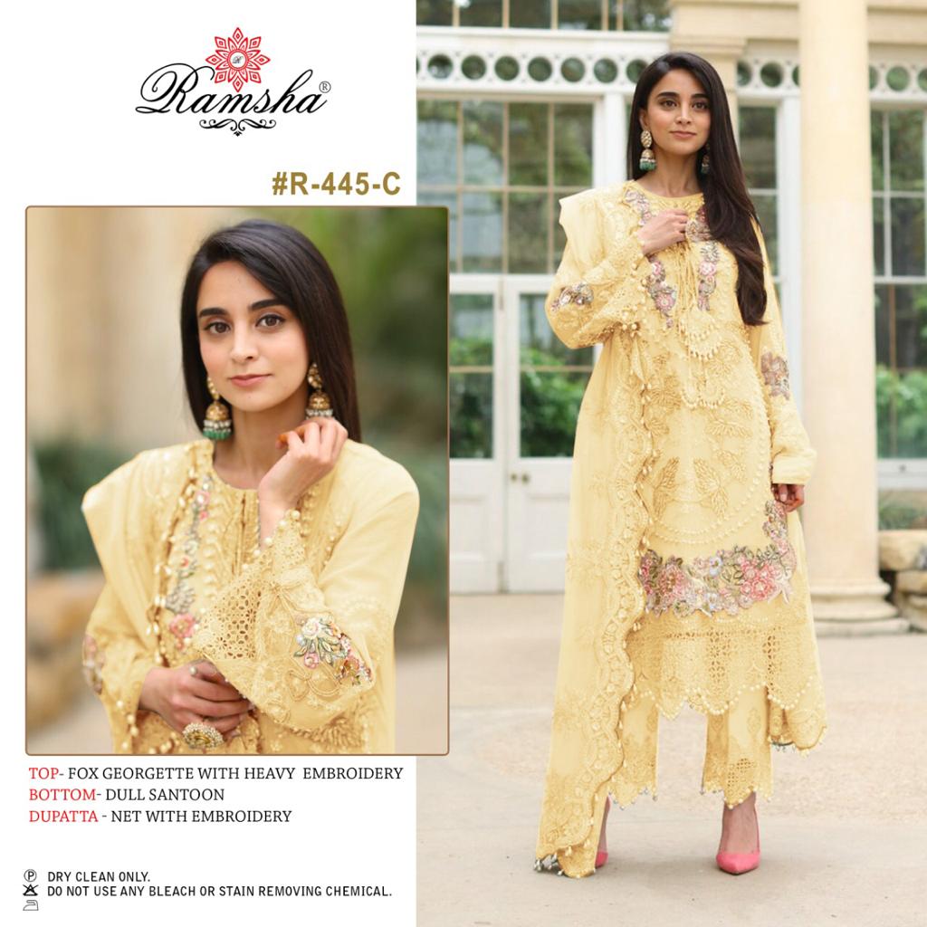 RAMSHA R 445 C PAKISTANI SALWAR KAMEEZ WHOLESALER