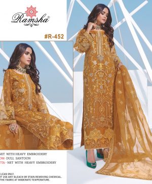 RAMSHA R 452 PAKISTANI SALWAR KAMEEZ WHOLESALER