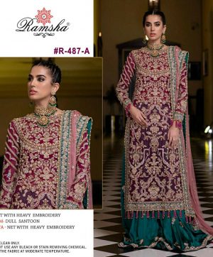 RAMSHA R 487 A PAKISTANI SALWAR KAMEEZ WHOLESALER