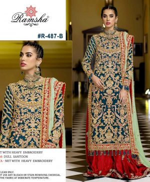 RAMSHA R 487 B PAKISTANI SALWAR KAMEEZ WHOLESALER