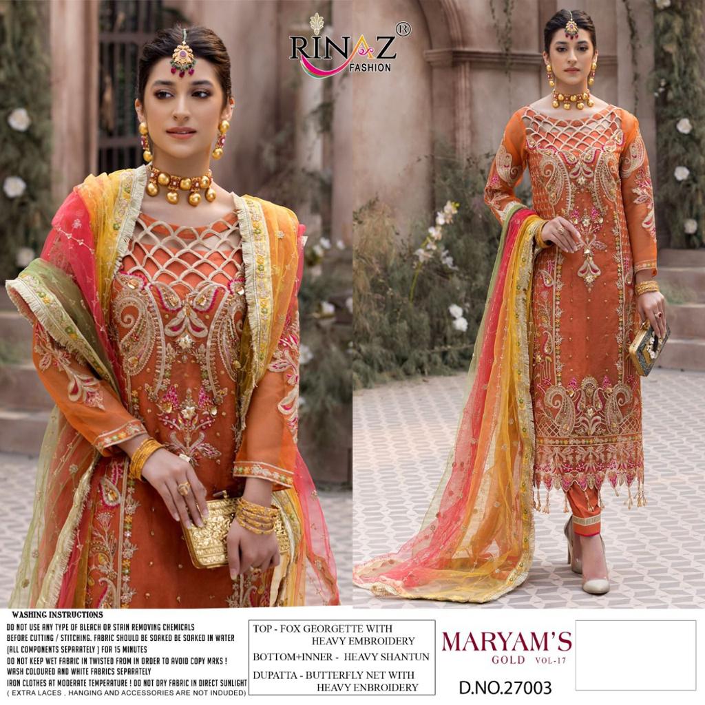 RINAZ 27003 MARIYAM GOLD VOL 17 SALWAR KAMEEZ WHOLESALER