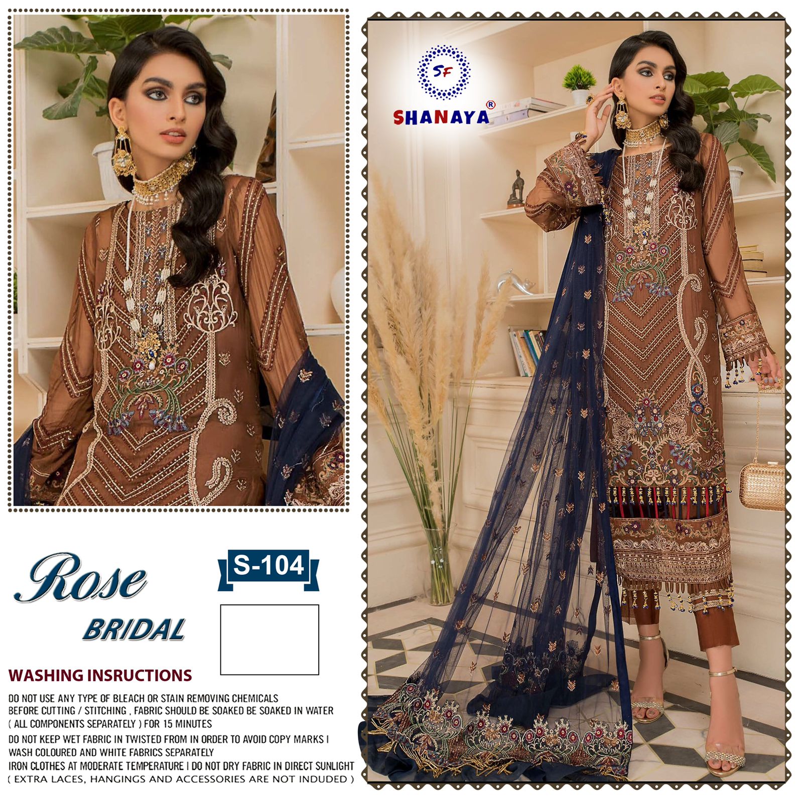 SHANAYA S 104 ROSE BRIDEL PAKISTANI SALWAR KAMEEZ WHOLESALER