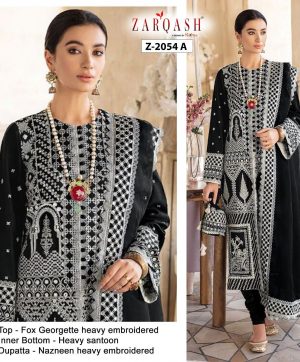 ZARQASH Z 2054 A QALAMKAR SALWAR KAMEEZ WHOLESALER