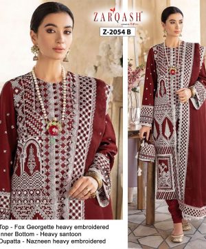 ZARQASH Z 2054 B QALAMKAR SALWAR KAMEEZ WHOLESALER