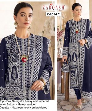 ZARQASH Z 2054 C QALAMKAR SALWAR KAMEEZ WHOLESALER