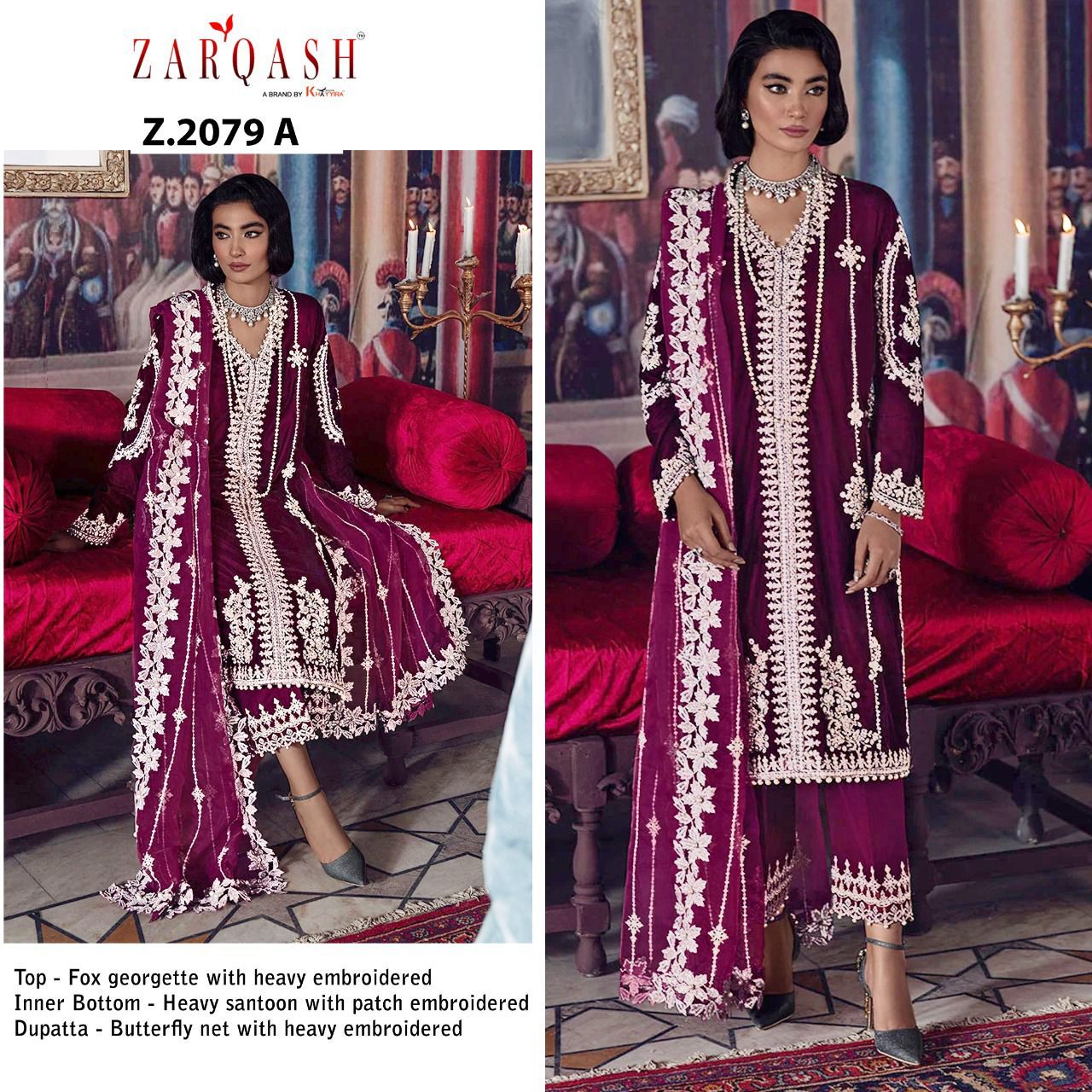 ZARQASH Z 2079 A PAKISTANI SALWAR KAMEEZ WHOLESALER