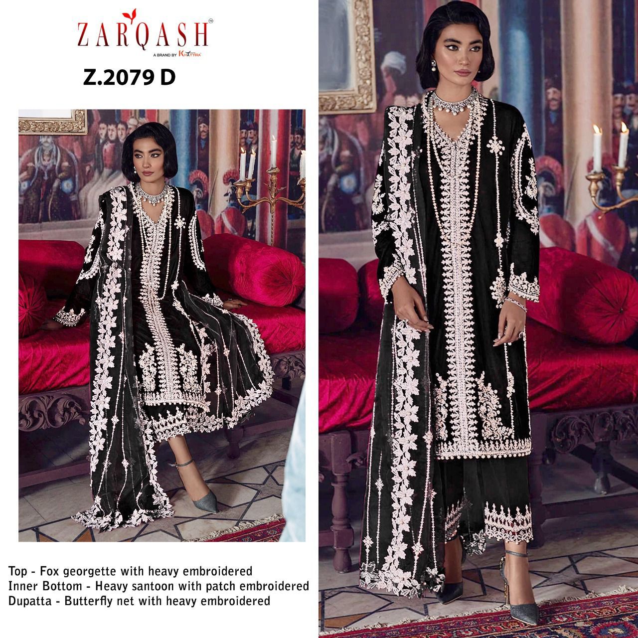 ZARQASH Z 2079 D PAKISTANI SALWAR KAMEEZ WHOLESALER