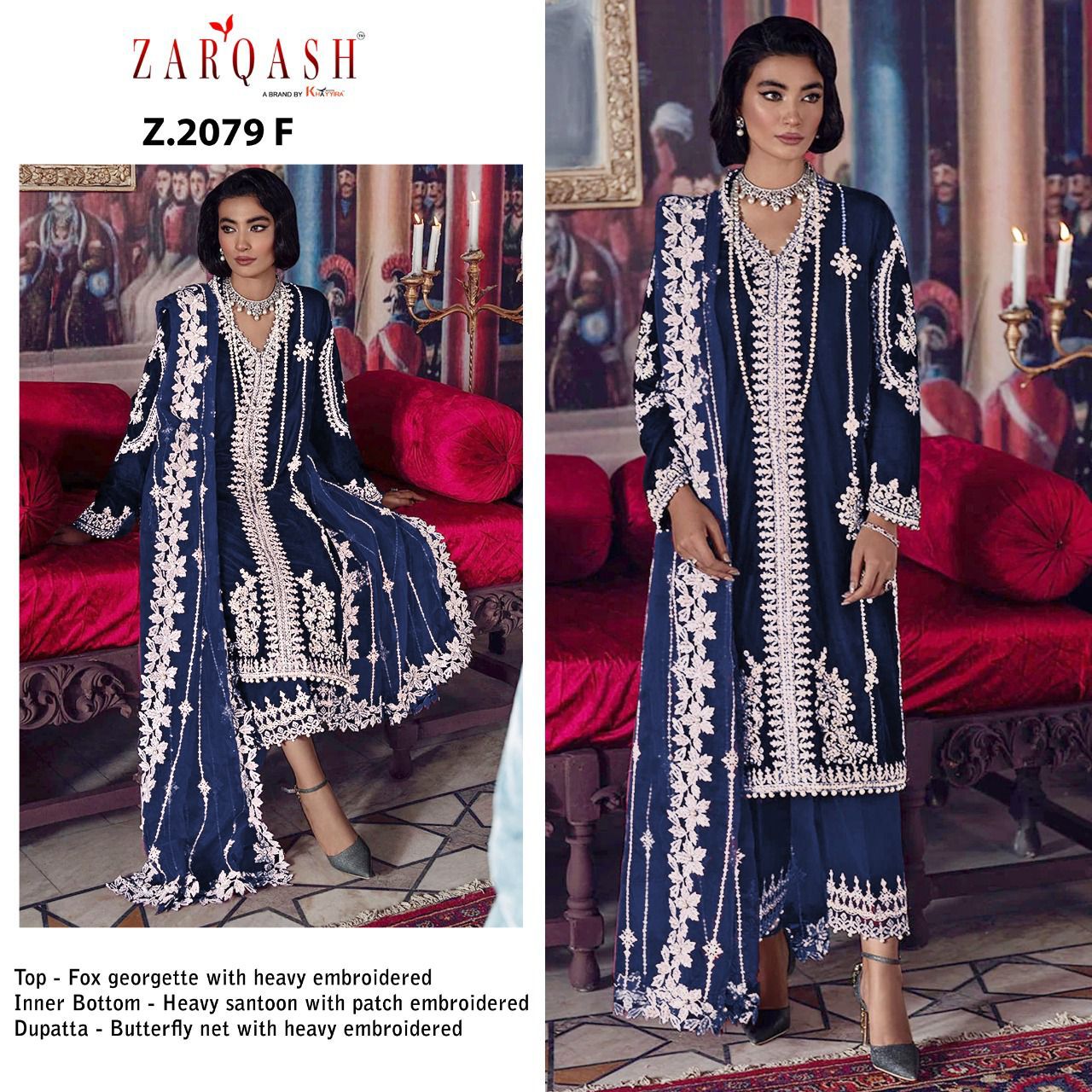 ZARQASH Z 2079 F PAKISTANI SALWAR KAMEEZ WHOLESALER