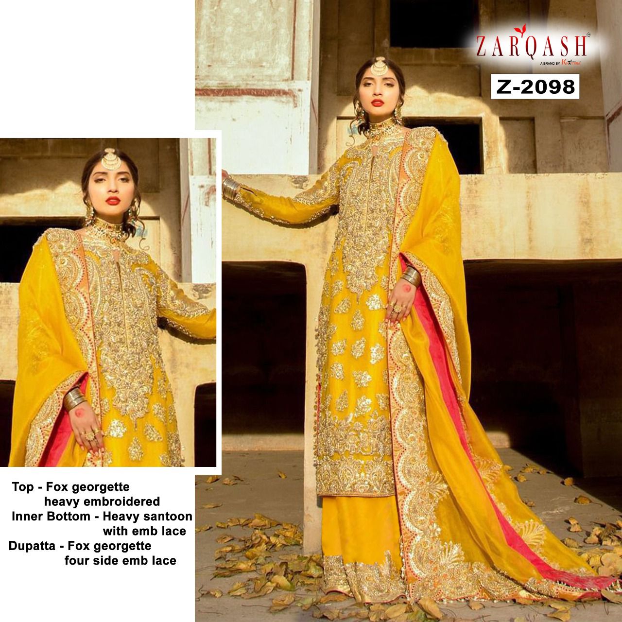 ZARQASH Z 2098 PAKISTANI SALWAR KAMEEZ WHOLESALER