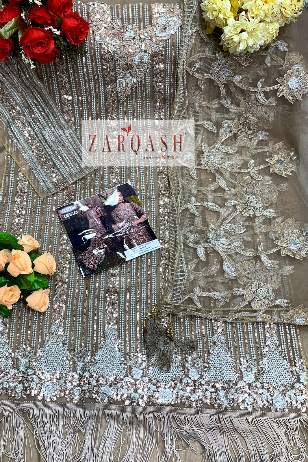 ZARQASH Z 2107 A PAKISTANI SALWAR KAMEEZ WHOLESALER