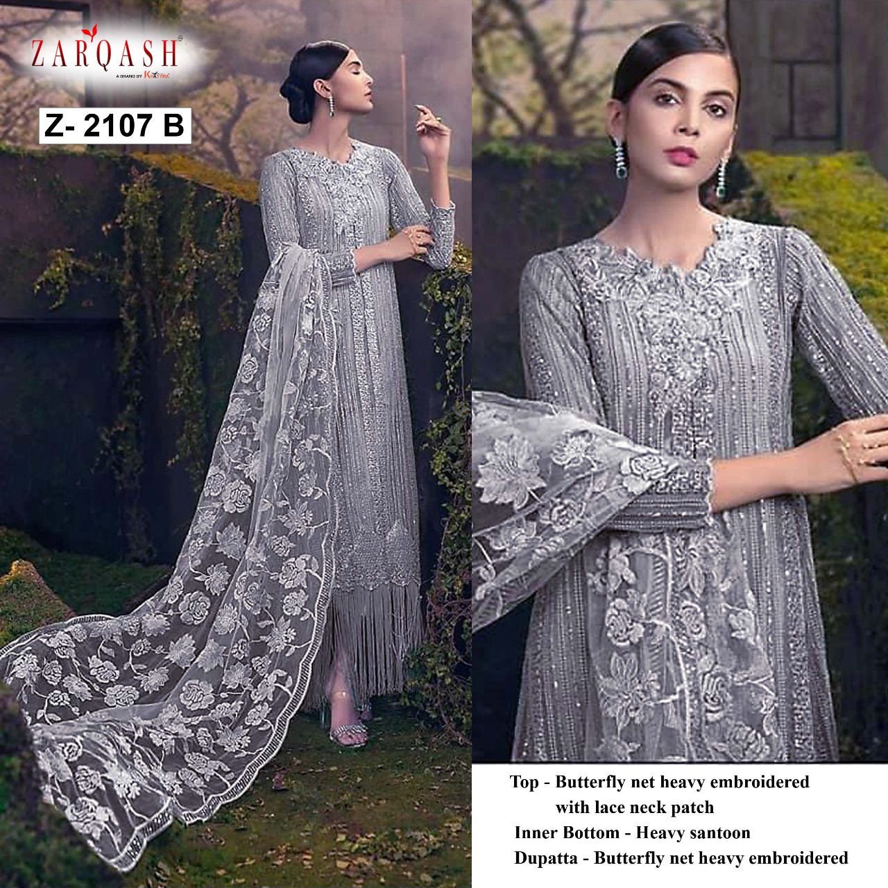 ZARQASH Z 2107 B PAKISTANI SALWAR KAMEEZ WHOLESALER