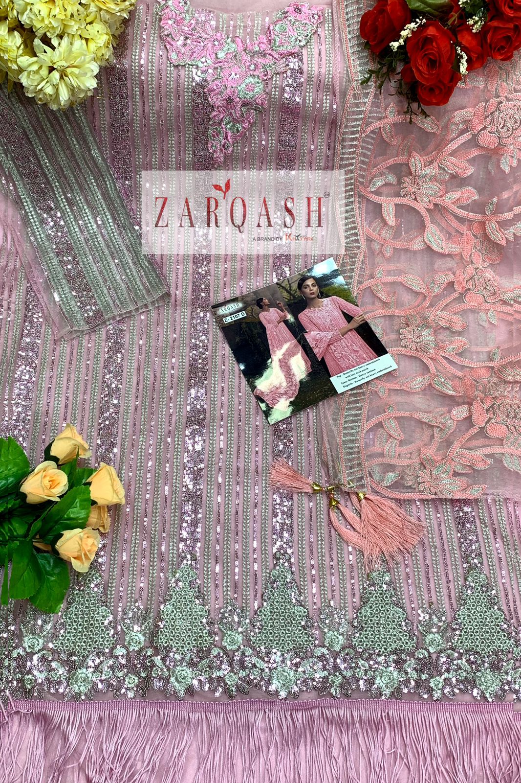 ZARQASH Z 2107 D PAKISTANI SALWAR KAMEEZ WHOLESALER