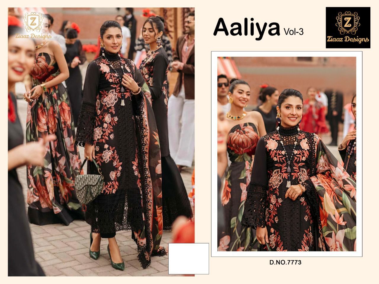 ZIAAZ 7773 AALIYA VOL 3 PAKISTANI SALWAR KAMEEZ WHOLESALER