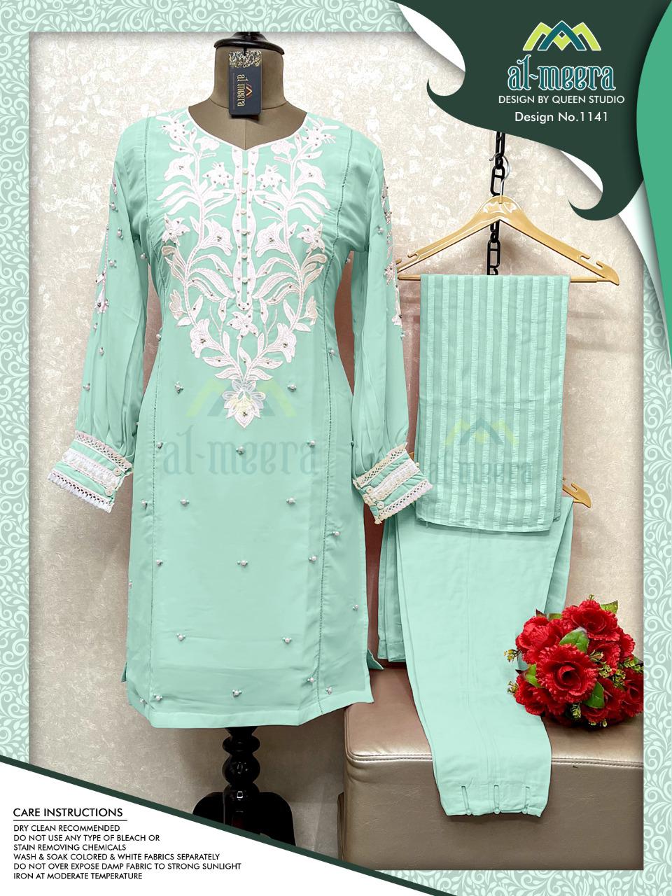 AL MEERA 1141 C GREEN READYMADE TUNIC COLLECTION