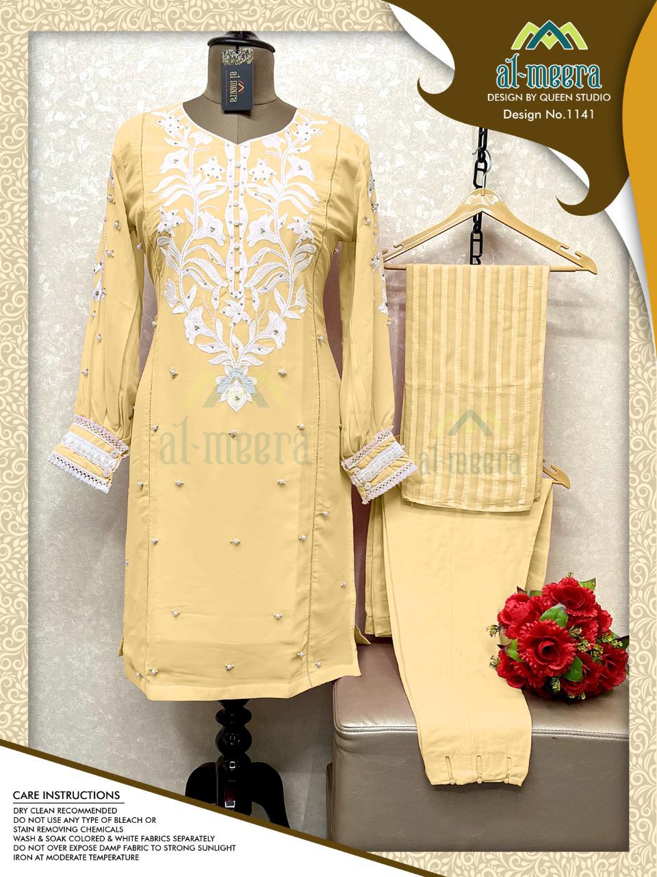 AL MEERA 1141 YELLOW READYMADE TUNIC COLLECTION