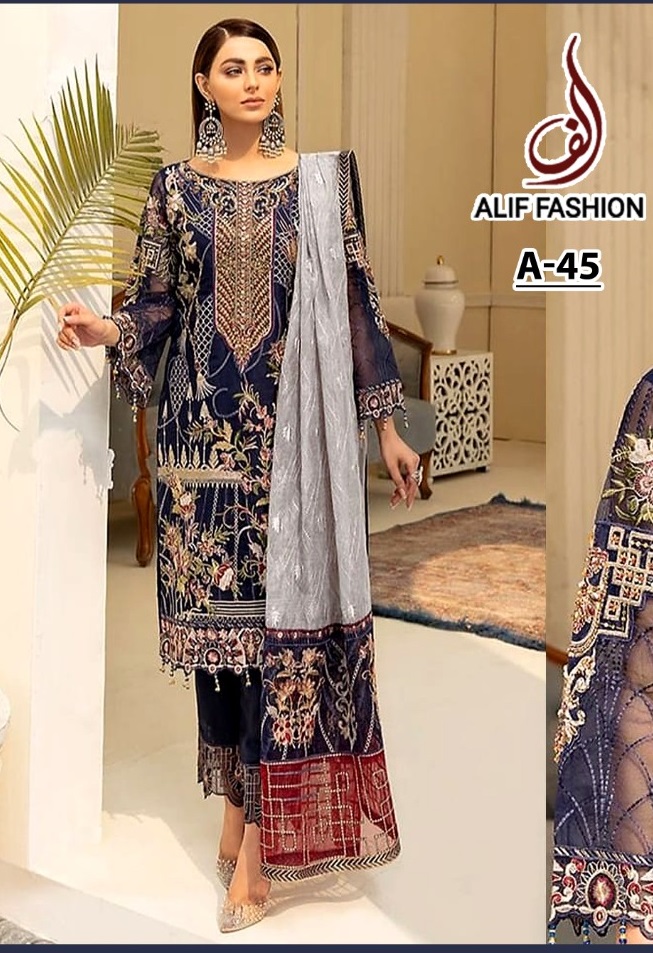 ALIF FASHION A 45 PAKISTANI SALWAR KAMEEZ WHOLESALER