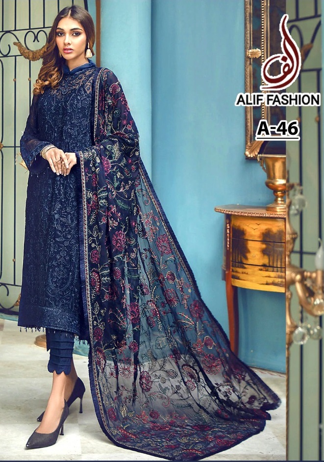 ALIF FASHION A 46 PAKISTANI SALWAR KAMEEZ WHOLESALER