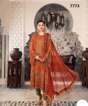 MEHBOOB TEX MARIA B 7773 CRIMSON COLLECTION SALWAR KAMEEZ WHOLESALER