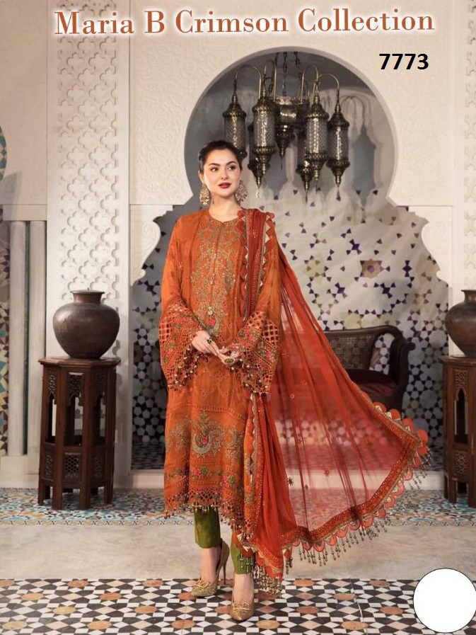 MEHBOOB TEX MARIA B 7773 CRIMSON COLLECTION SALWAR KAMEEZ WHOLESALER