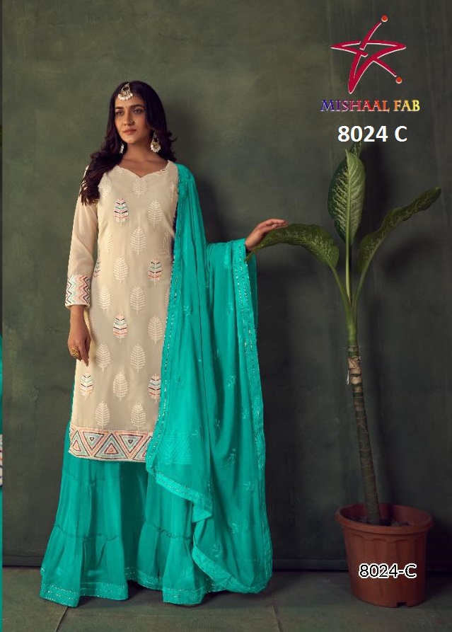 MISHAAL FAB 8024 C PAKISTANI SALWAR KAMEEZ WHOLESALER