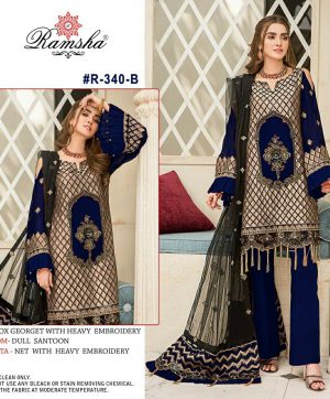 RAMSHA R 340 B PAKISTANI SALWAR KAMEEZ WHOLESALER