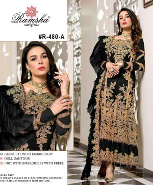 RAMSHA R 480 A PAKISTANI SALWAR KAMEEZ WHOLESALER