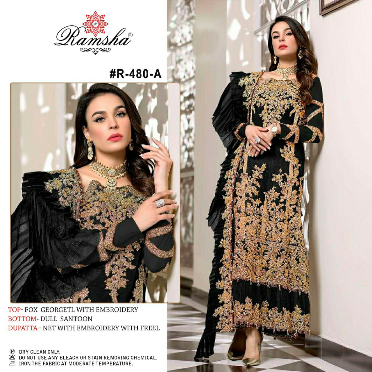 RAMSHA R 480 A PAKISTANI SALWAR KAMEEZ WHOLESALER