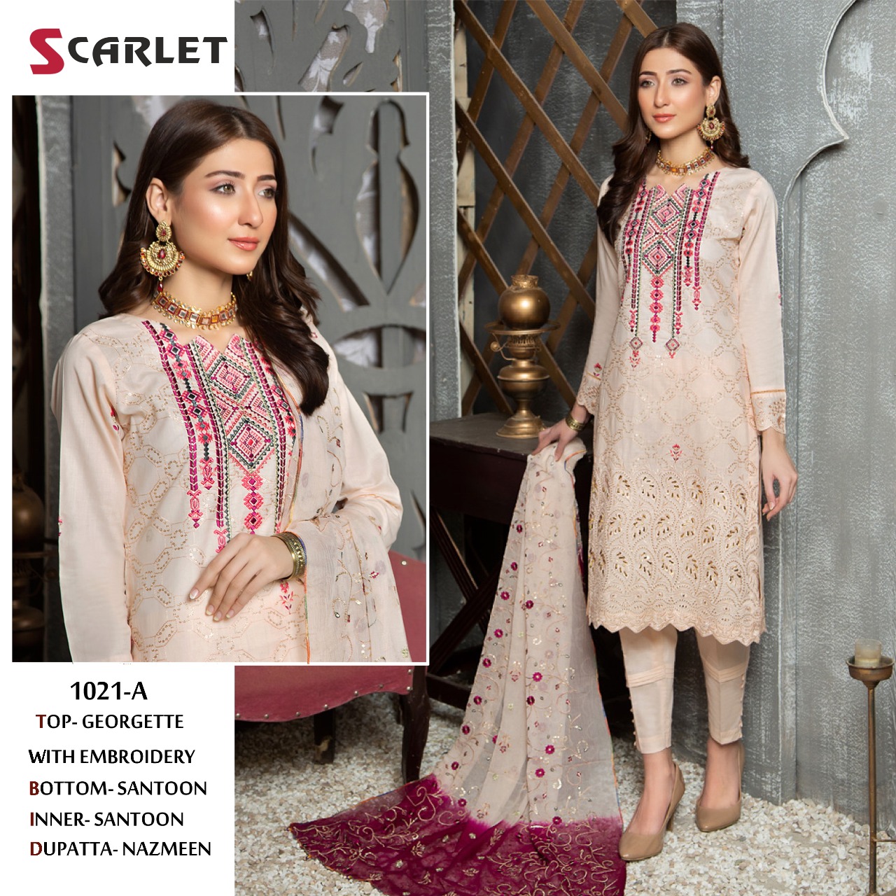 SCARLET 1021 A PAKISTANI SALWAR KAMEEZ WHOLESALER