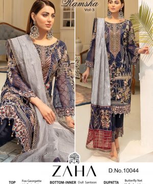 ZAHA 10044 RAMSHA VOL 3 PAKISTANI SALWAR KAMEEZ WHOLESALER