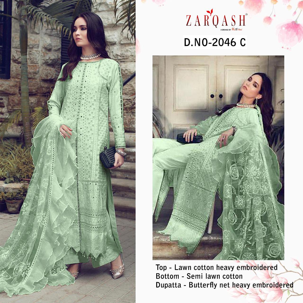 ZARQASH Z 2046 C ROUCHE SALWAR KAMEEZ WHOLESALER