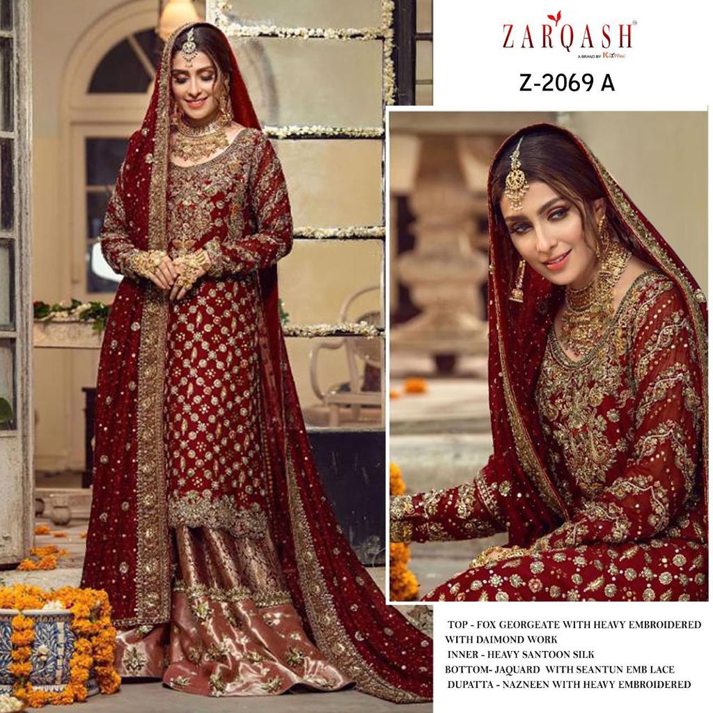 ZARQASH Z 2069 A PAKISTANI SALWAR KAMEEZ WHOLESALER