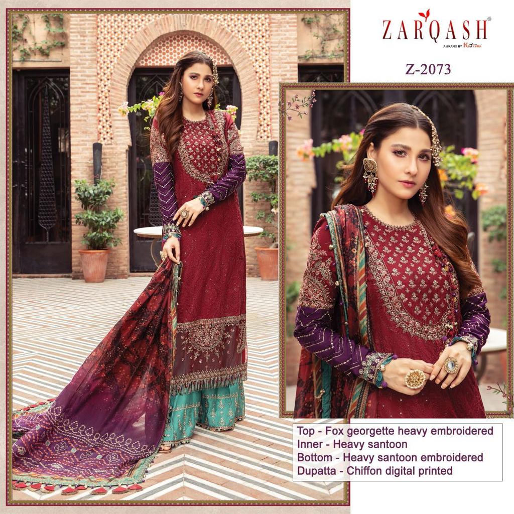 ZARQASH Z 2073 PAKISTANI SALWAR KAMEEZ WHOLESALER