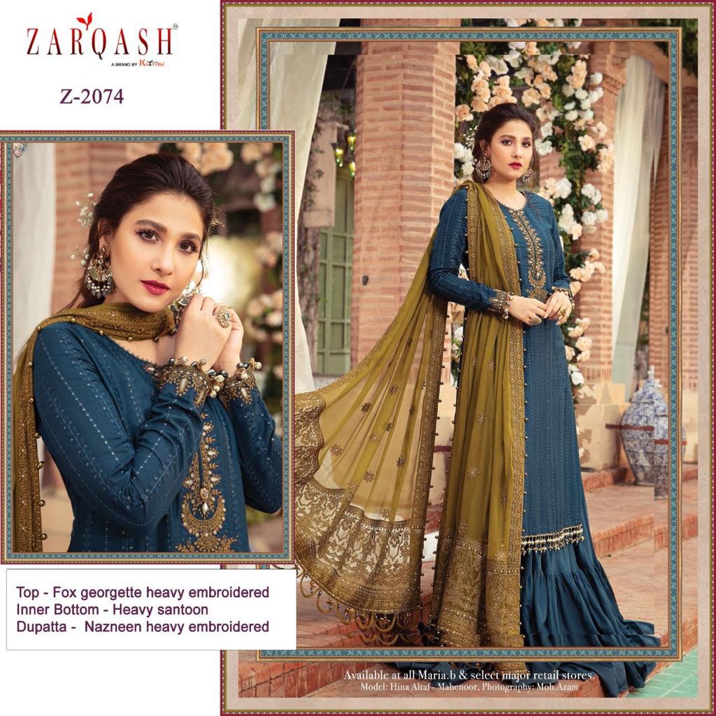 ZARQASH Z 2074 PAKISTANI SALWAR KAMEEZ WHOLESALER