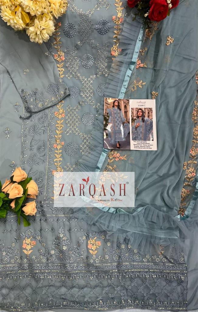 ZARQASH Z 2109 C PAKISTANI SALWAR KAMEEZ WHOLESALER