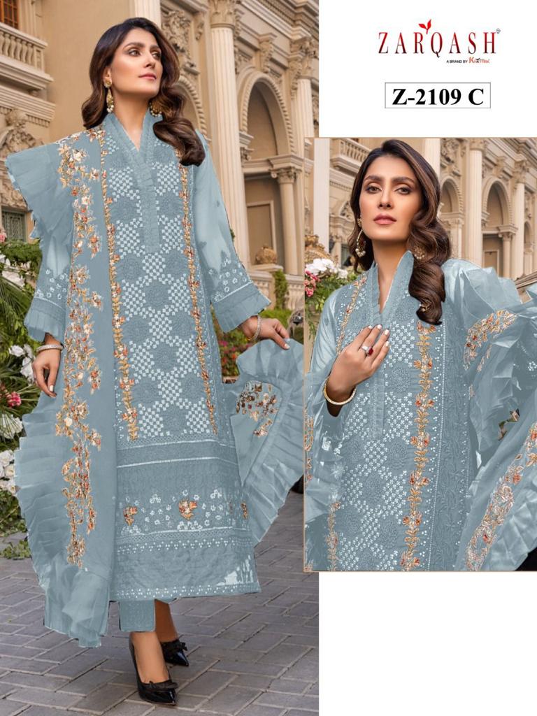 ZARQASH Z 2109 C PAKISTANI SALWAR KAMEEZ WHOLESALER