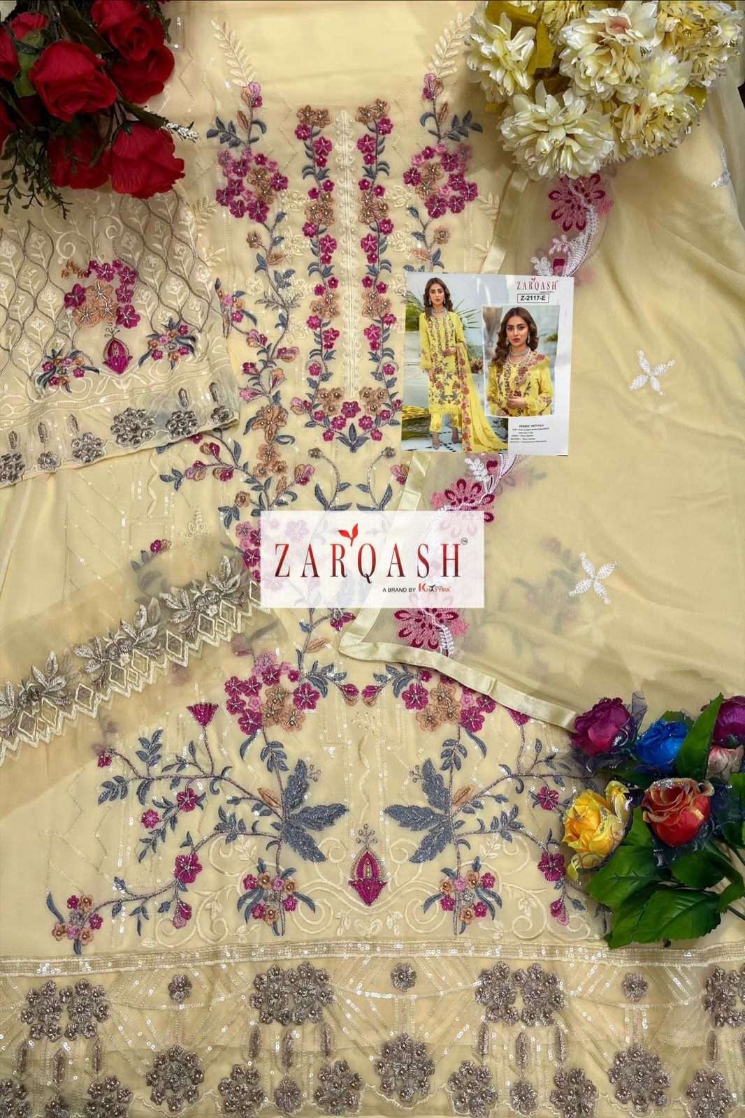 ZARQASH Z 2117 E TAZIM PAKISTANI SALWAR KAMEEZ WHOLESALER